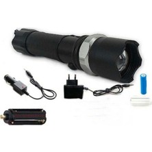 Neler Geldi Neler Profesyonel Şarjlı El Feneri Ledli+Flashlight+Zoom Özellikli+Tüfek Aparatı 6 Parça Full Set