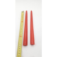 Be Beauty 2 Adet Kırmızı Renk Düz Şamdan Mum 25 cm