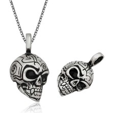Stil Love Gümüş Kuru Kafa Kolye