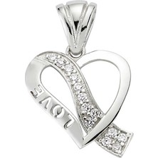 Stil Love Gümüş Love Kalp Bayan Kolye