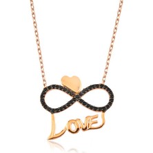 Stil Love Gümüş Kalpli Sonsuzluk Love Kadın Kolye