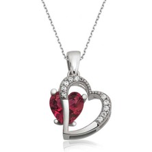 Stil Love Gümüş Kalpli Kadın Kolye