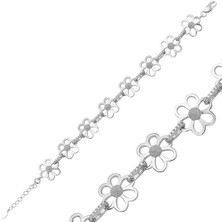 Stil Love Gümüş Çiçek Bayan Bileklik