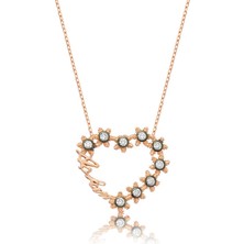 Stil Love Gümüş Aşkım Yazılı Kalpli Bayan Kolye