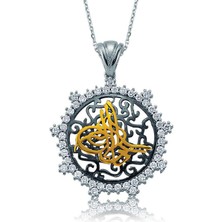 Stil Love Gümüş Taşlı Tuğra Bayan Kolye