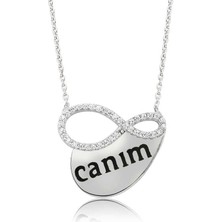 Stil Love Gümüş Canım Yazılı Sonsuzluk Bayan Kolye