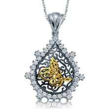 Stil Love Gümüş Taşlı Tuğra Bayan Kolye