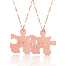Stil Love Gümüş Kişiye Özel Puzzle Isimli Kolye