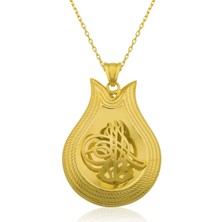 Stil Love Gümüş Sarı Tuğra Bayan Kolye