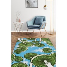 Homshtag Yukarı Bakış Renkli Mantarlı Mutfak Halısı Yeşil Mantar Baskılı Özel Tasarım Halı