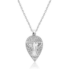 Stil Love ​Gümüş Melek Damla Bayan Kolye