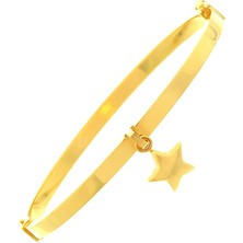 Moom Mücevherat Kadın 14 Ayar Altın Tek Yıldız Sallantılı Kelepçe