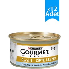 Gourmet Gold Balık ve Ispanak Çifte Lezzet Kedi Konservesi 85 gr x 12 Adet