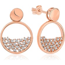 Stil Love Gümüş Rose Çiğ Damlası Bayan Küpe