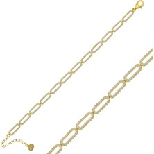 Stil Love Gümüş Oval Taşlı Bayan Bileklik