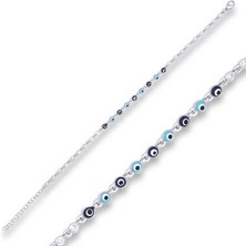 Stil Love ​Gümüş Nazar Boncuklu Bileklik