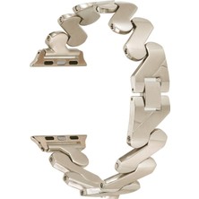 AktarMobile Apple Watch 7 6 Se 5 4 3 2 1 - 45 / 44 / 42 mm Uyumlu Metal Kordon Zikzak Bilezik Çelik Kayış