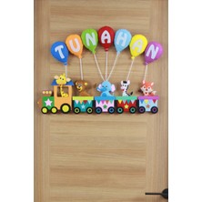 Renkli Hayallerim Tunahan Isimli Trenli Bebek ve Hastane Odası Kapı Süsü