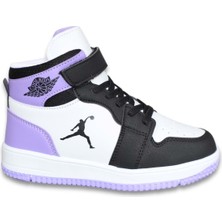 Kidessa 1517 Anatomik Taban Unisex Çocuk Boğazlı Sneakers Ayakkabı - NKT01517-SIYAH Mor-26
