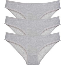 Royaleks 3 adet Süper Eko Set Likralı Kadın Slip Külot Gri