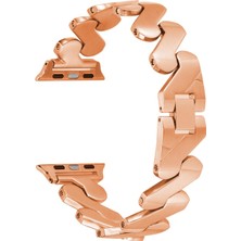 AktarMobile Apple Watch 7 6 Se 5 4 3 2 1 - 41 / 40 / 38 mm Uyumlu Metal Kordon Zikzak Bilezik Çelik Kayış