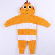 by BebekOdam Polar Sarı Kapşonlu Balıklı Peluş Welsoft Tulum