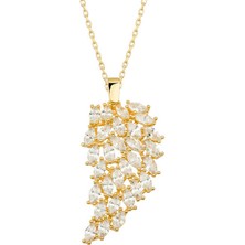 Stil Love ​Gümüş Gold Melek Kanadı Bayan Kolye