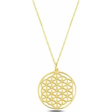 Stil Love ​​Gümüş Gold Yaşam Çiçeği Kolye