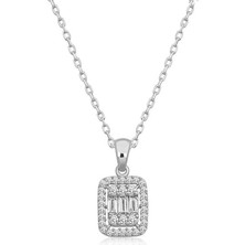 Stil Love Gümüş Baget Taşlı Kadın Kolye