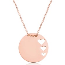 Stil Love Gümüş Rose Çember Kalp Kadın Kolye