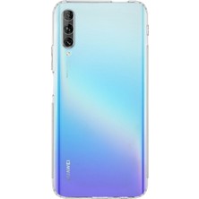 Caseworld Huawei P Smart Pro ile Uyumlu Kapak Kamera Korumalı Tıpalı Silikon Şeffaf Kılıf