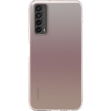 Caseworld Huawei P Smart 2021 ile Uyumlu Kapak Kamera Korumalı Tıpalı Silikon Şeffaf Kılıf