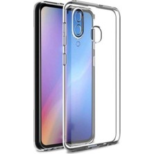 Caseworld Huawei P Smart 2019 ile Uyumlu Kapak Kamera Korumalı Tıpalı Silikon Şeffaf Kılıf