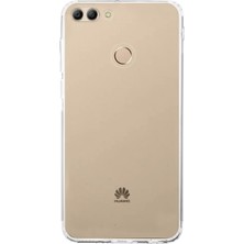 Caseworld Huawei Y9 2018 ile Uyumlu Kapak Kamera Korumalı Tıpalı Silikon Şeffaf Kılıf