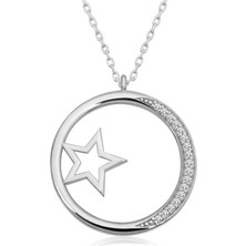 Stil Love Stillove Gümüş Yıldız Detaylı Halka Kadın Kolye