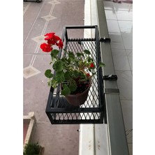 Miray Evim Saksılık Çiçeklik Balkon Model Kare Küpeşteler Için 60 cm