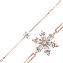 Stil Love Gümüş Beyaz Lotus Çiçeği Bileklik