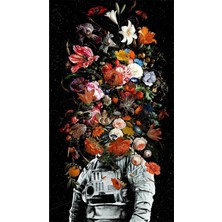 PixArt Cicek Astronot 36 x 69 Elmas Mozaik Tablo