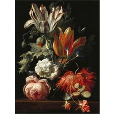 PixArt Simon Pietersz Verelst Bir Vazo Cicek 56 x 51 Elmas Mozaik Tablo