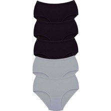 Royaleks 5 Adet Tutku Kadın Yüksek Bel Bato Kalın Lastik Külot S4