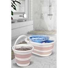 Meleni Home Pembe Katlanabilir Çamaşır Sepeti 25 L Hacim, Yıkanabilir ve Çevre Dostu Özellikte