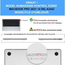 NovStrap Apple Macbook Pro 14 Inç 2021 M1 Pro/max A2442 Uyumlu Kılıf Sert Parlak Üst ve Alt Koruma Kapağı