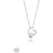 Twem Silver Swarovski Taşlı Kalp Kadın Gümüş Kolye