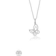 Twem Silver Swarovski Taşlı Kelebek Kadın Gümüş Kolye