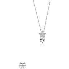 Twem Silver Swarovski Taşlı Yıldız Tektaş Kadın Gümüş Kolye