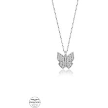 Twem Silver Swarovski Taşlı Kelebek Gümüş Kolye