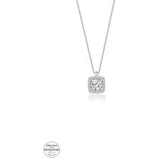 Twem Silver Swarovski Taşlı Baget Tektaş Kadın Gümüş Kolye