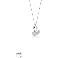 Twem Silver Swarovski Taşlı Kuğu Kadın Gümüş Kolye