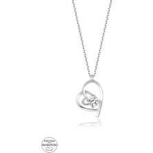 Twem Silver Swarovski Taşlı Kalp Kadın Gümüş Kolye