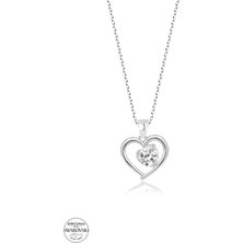 Twem Silver Swarovski Taşlı Kalp Kadın Gümüş Kolye